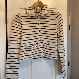 Madewell Women’s Cream & Black Striped Knit Cardigan